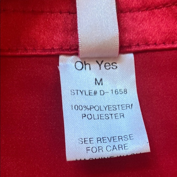 Red Satin Ruffle Blouse - Picture 5 of 6